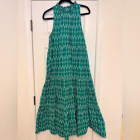 Universal Thread Teal Eyelet Maxi Dress - Picture 1 of 4